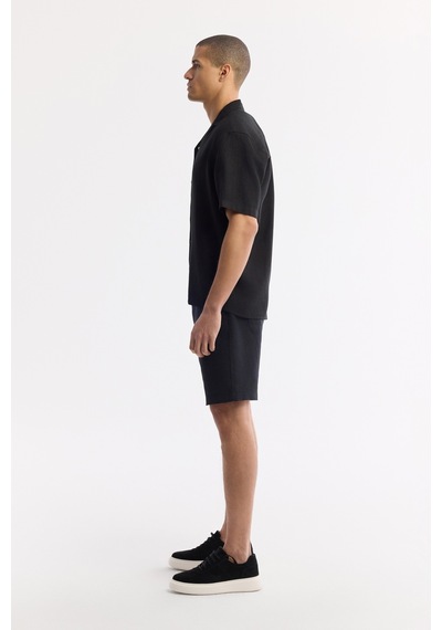 Avva Erkek Siyah Apaj Yaka %100 Keten Kısa Kollu Oversize Fit Gömlek A51y2209 Avva Erkek Siyah Apaj Yaka %100 Keten Kısa Kollu Oversize Fit Gömlek A51y2209
