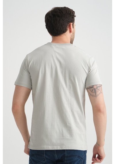 Shooter Sportwear Shooter Erkek T-shirt %100 Pamuk Nefes Alan Bisiklet Yaka Regular Fit Gri