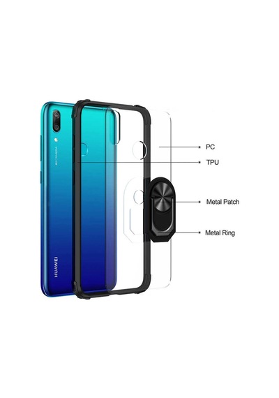 Huawei Y7 Prime 2019 Tam Korumali Yüzüklü Renkli Kenarli Manyetik 544177310