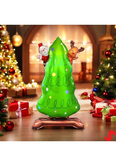 Yılbaşı Ağacı Folyo Balon 63cm X 34cm çok renkli