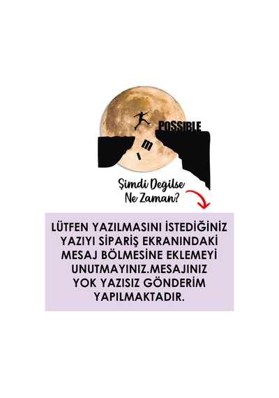 Kişiselleştirilebilir Ledli Işıklı Epoksi Cam Katmanlı Tablo Possible Dolunay Sarı - 738183435 Sarı