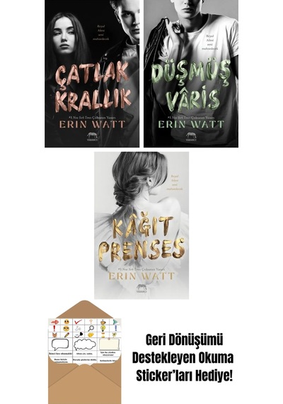 Çatlak Krallık Royal Serisi 6. Kitap + Lekeli Taç Royal Serisi 4. Kitap + Kâğıt Prenses Royal Serisi 1. Kitap