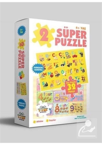Mercankitap 2 Süper Puzzle Alfabe-Sayılar 32 Parça