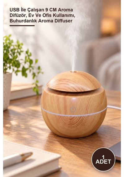 1 Adet Buhurdanlık Difüzör Usb İle Çalışan 9 Cm Aroma Difüzör, Ev Ve Ofis Kullanımı, Buhurdanlık Aroma Diffuser