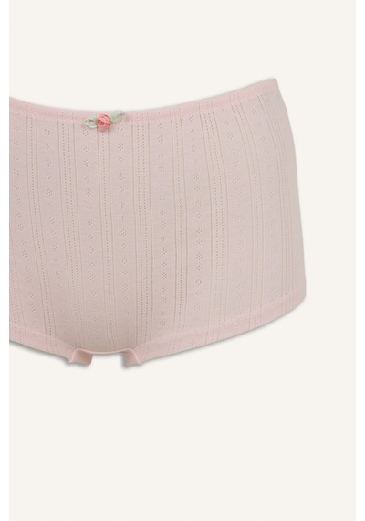 Defacto %100 Pamuk Fitlli Elastik Bel Fiyonk Detaylı Boxer H3650ax26sppn447 Pembe-pn447