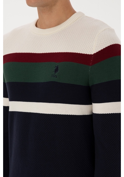 U.S. Polo Assn. Erkek Slim Fit Bisiklet Yaka Lacivert Kazak 50308234-VR033