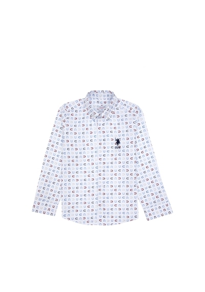 U.s. Polo Assn. Erkek Çocuk Beyaz Gömlek Desenli 50316682-vr013 Beyaz