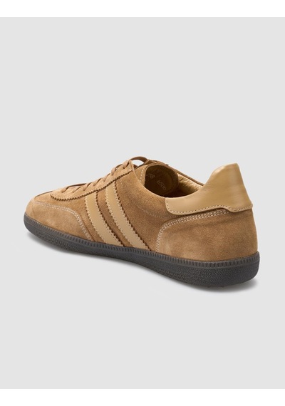 %100 Hakiki Deri Taba Süet Bağcıklı Kadın Sneaker Taba