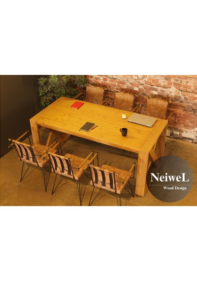 Neiwel Leina Doğal Ahşap Toplantı Masası x 100 x 180 Açık Ceviz