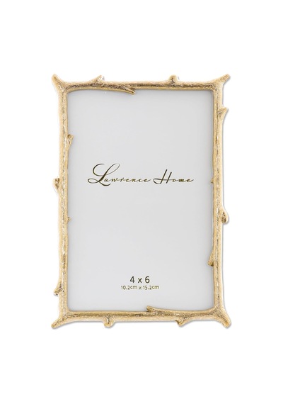 4x6 Gold Metal Picture Frame With Natural Branch Design