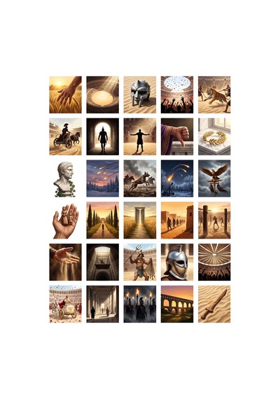 60 Adet Gladiator Temalı Sticker Seti - 2 Sayfa - Laptop Defter İçin Çok Renkli