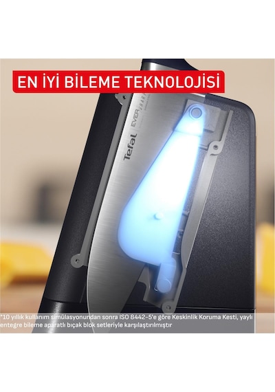 Tefal Eversharp Pro 5 Bıçaklı Entegre Otomatik Bileyicili Bıçak Seti Siyah