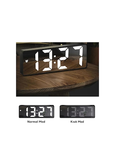 Dijital Masa Saati Alarm Erteleme, Gece Modu Ve Ses Kontrollü Akıllı Led Saat Diğer
