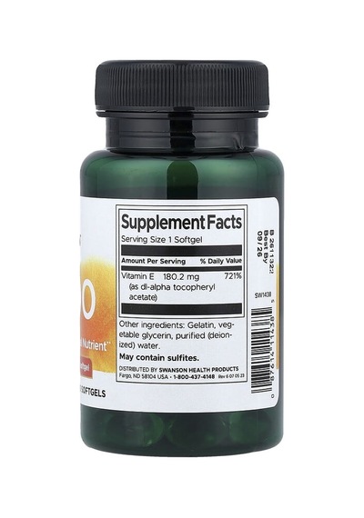 Swanson Vitamins, Vitamin E-400, 180.2 Mg 400 Iu , 60 Softgels