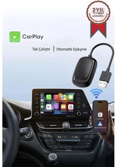 Pratik Cihaz Otomotiv Parçası Mini Aparat Kablosuz Carplay Araç Multimedya Dönüştürücü Tab08 Diğer
