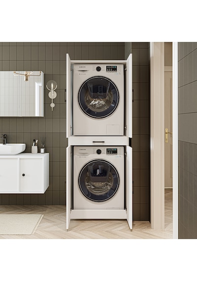 Banyo Dolabı Kapaklı Çamaşır Ve Kurutma Makinesi Dolap 70x185 Cm Mat Beyaz Banyo Dolabı Kapaklı Çamaşır Ve Kurutma Makinesi Dolap 70x185 Cm Mat Beyaz