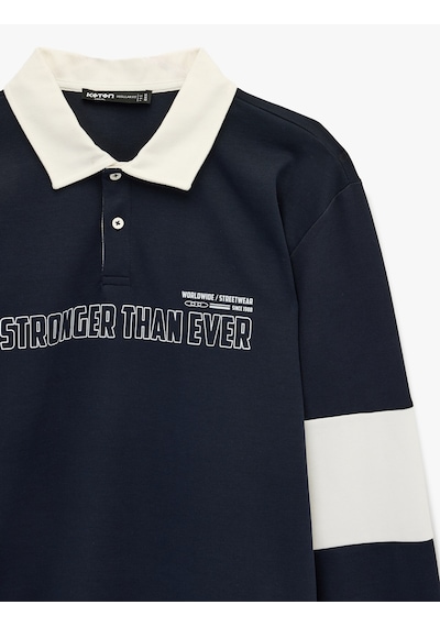 Koton Uzun Kollu Pamuklu Renk Kontrastlı Düğmeli Baskılı Polo Yaka Sweatshirt Lacivert 6sam70025mk Lacivert Koton Uzun Kollu Pamuklu Renk Kontrastlı Düğmeli Baskılı Polo Yaka Sweatshirt Lacivert 6sam70025mk Lacivert