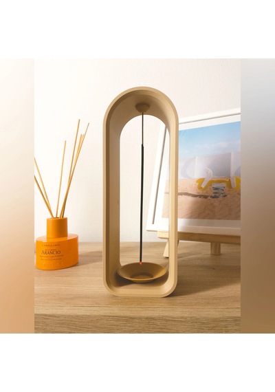 3d Baskı The Shrine Tütsülük - Modern Kemer Formlu Tütsü Tutucu-bej