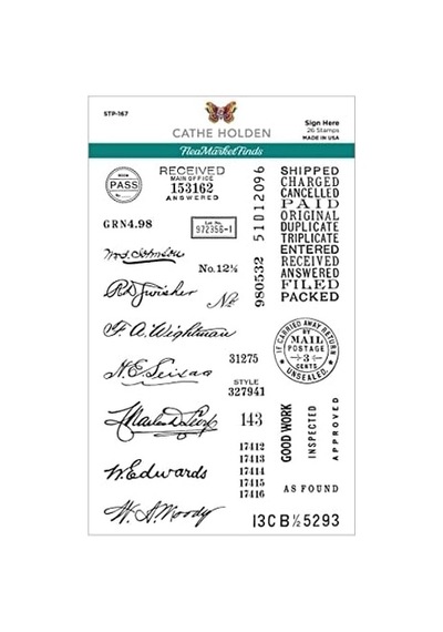 Spellbinders Sign Here By Cathe Holden Şeffaf Damga Seti