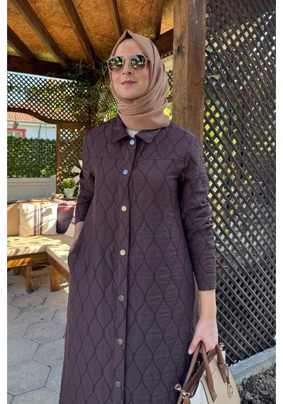 Rabia Şamlı Elmas Kapitone Kap Kahve Çok Renkli