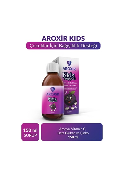 Aroxir Kids Support Aronya Vitamin C Beta Glukan ve Çinko İçerikli Takviye Edici Gıda 150 ML