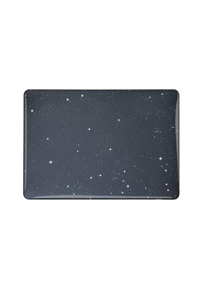 Macbook Air 13.6 İnç Simli Kristal Parlak Kılıf A2681 A3113 A3240 A3449 M2 M3 M4 M5 Uyumlu Sert Kapak Hard Case Siyah