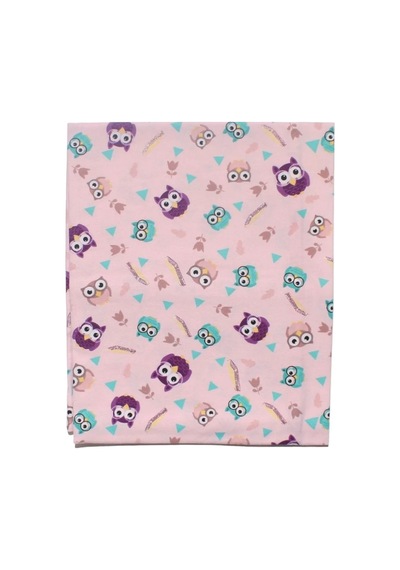 Kız Bebek Pembe Renkli Baykuşlu Desenli Pazen Battaniye 80 90 Cm Çok Renkli