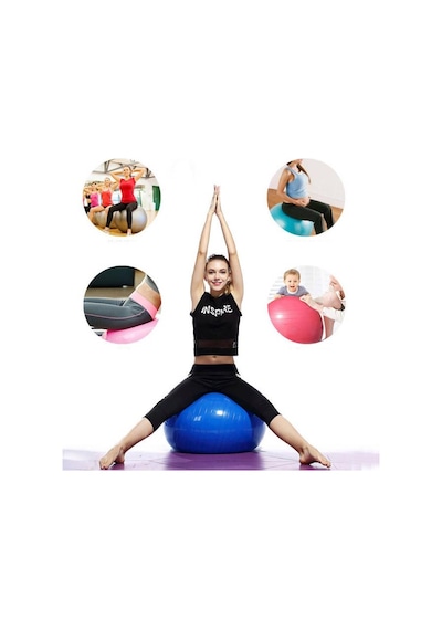 Büyük Boy Pilates Topu 65 CM Pilates Topu + Pompa Mor