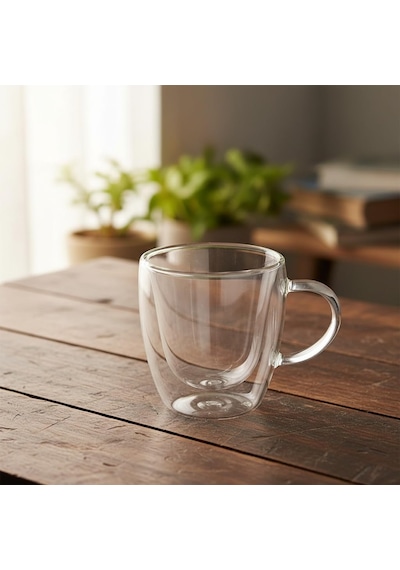 Lexroo 2'li Çift Cidarlı Borosilikat Cam Fincan Seti - 100 Ml Espresso Ve Türk Kahvesi Bardağı Çok Renkli