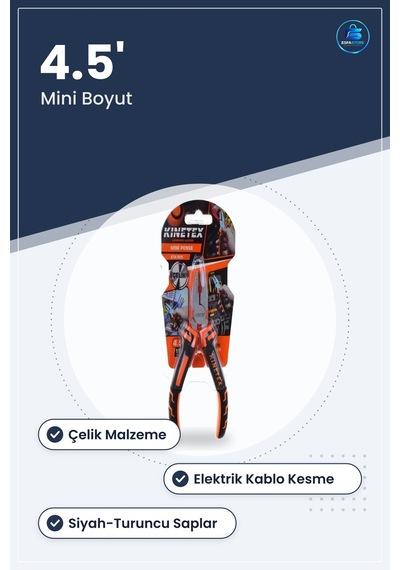 Mini Pense 4.5' Çelik Hırdavat Aleti Elektrik Kablo Kesme Tutma E