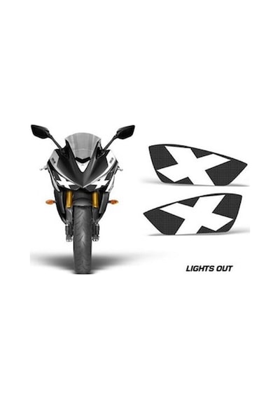 Yamaha R25 Siyah Beyaz Far Sticker Far Içi Göz Sticker R25 Sticke