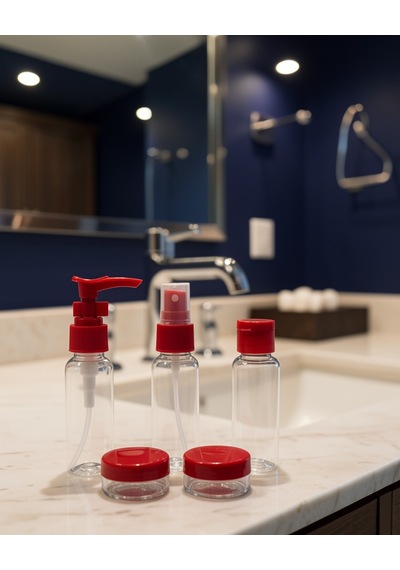 5'li Seyahat Şişe Seti 30 Ml Çantalı Kozmetik Organizer