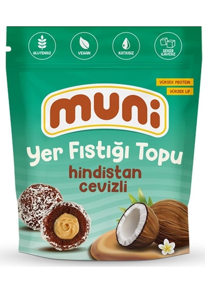Muni Hindistan Cevizli Yer Fıstığı Topu 6 x 80 G + Yer Fıstığı Barı 12 x 40 G