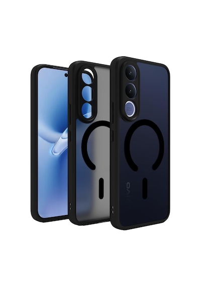 Microcase Vivo V70 Fe 5g İle Uyumlu Magsafe Uyumlu Mat Yüzey Kılıf Al4967 Siyah