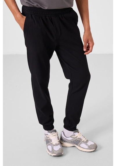 Tommylife Siyah Standart Fit Dokuma Hafif Esnek Chino Erkek Pantolon - 82176 Siyah