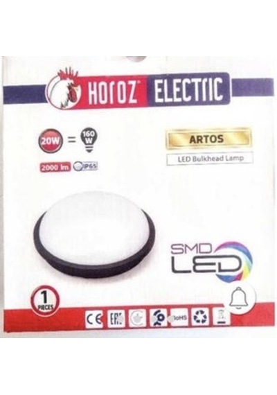 Horoz Artos-20 Led Armatür Siyah Kasa Beyaz Led 20Watt ( 2 Adet ) Siyah