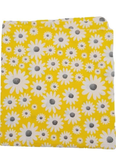 Angel Çanta Aksesuar 80x35 Cm Pamuklu Astarlık Kumaş Beyaz Papatyalı Sarı Renk No:33