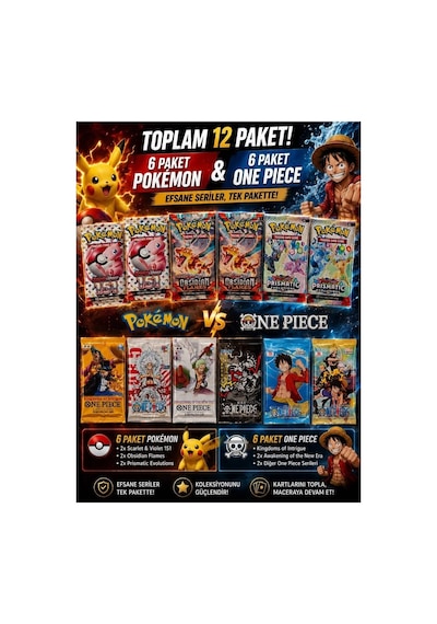 Cantex Tech Pokemon 2 Scarlet 151 - 2 Obsıdıan Flames - 2 Prısmatıc Ve One Piece 6 Seri 6 Paket En Sevilen 12 Paket