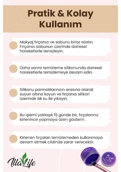 Makyaj Fırçası & Süngeri Temizleme Sabunu Silikon Matı