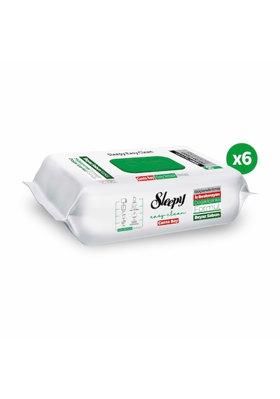 Sleepy Easy Clean Beyaz Sabun Katkılı Yüzey Temizlik Havlusu Çanta Boy 6x20 120 Yaprak Beyaz