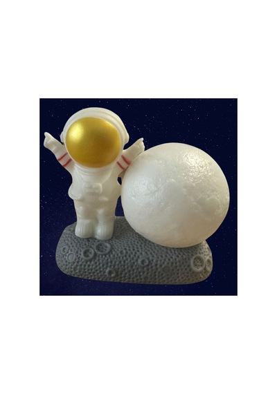 Astronot Ay Dekoratif Gece Lambası Sarı