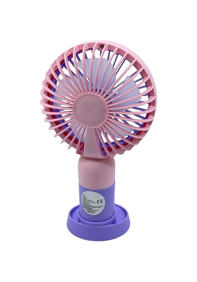 Şarjlı Taşınabilir El Pervanesi / Masa Üstü Mini Fan Mor-pembe