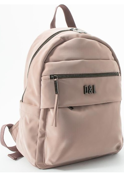 Baginn Nubuk-süet Dokulu Kadın Sırt Çantası Vegan Deri 34 30 Cm Günlük Sırt Çantası Fonksiyonel 19e Pudra