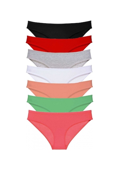 Royaleks 7 Adet Süper Eko Set Likralı Kadın Slip Külot Set 6 (553828668)-S Çok Renkli