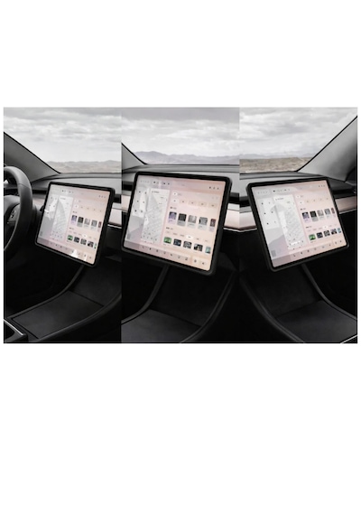 Tesla Model Y Juniper İçin Uyumlu Silikon Ekran Koruyucu Çerçeve Siyah 1 Siyah Silikon