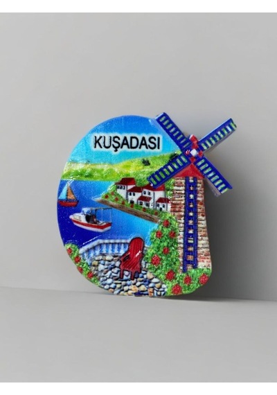 Kuşadası Temalı Kabartmalı Polyester Magnet 6cm X 6cm