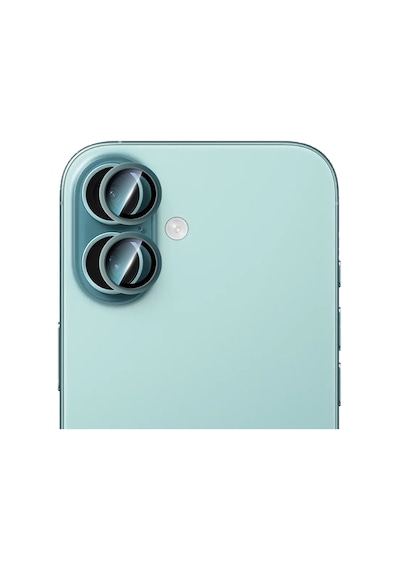 Apple Uyumlu   iPhone 16 Plus Caseworld Alloy Serisi Oleofobik Anti Reflective Kamera Lens Koruyucu Yeşil