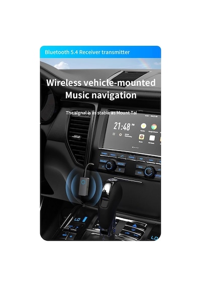 Bluetooth 5.4 Ses Alıcı & Verici 2 Si 1 Arada Aux Adaptör, 3.5mm Jak, Usb-c Şarj, 15m Kab