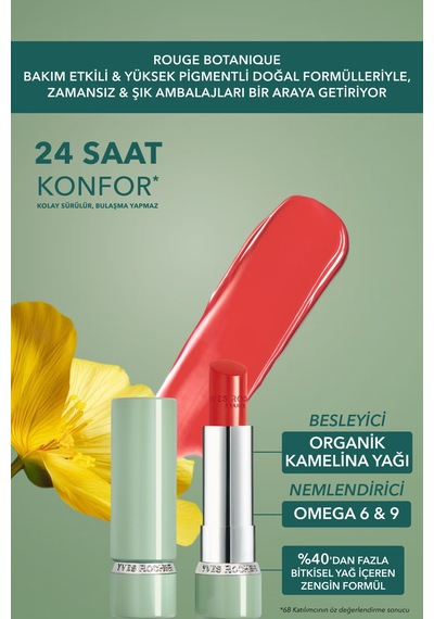 Yves Rocher Rouge Botanique Işıltı Veren Besleyici Glow Ruj - 30. Mercan Kırmızısı -vegan-3.5g 30 Mercan Kırmızısı