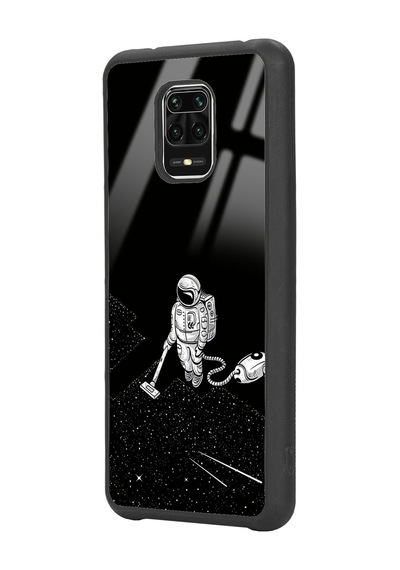 Xiaomi Redmi Note 9 Pro Astronot Tatiana Tasarımlı Glossy Telefon Kılıfı Siyah